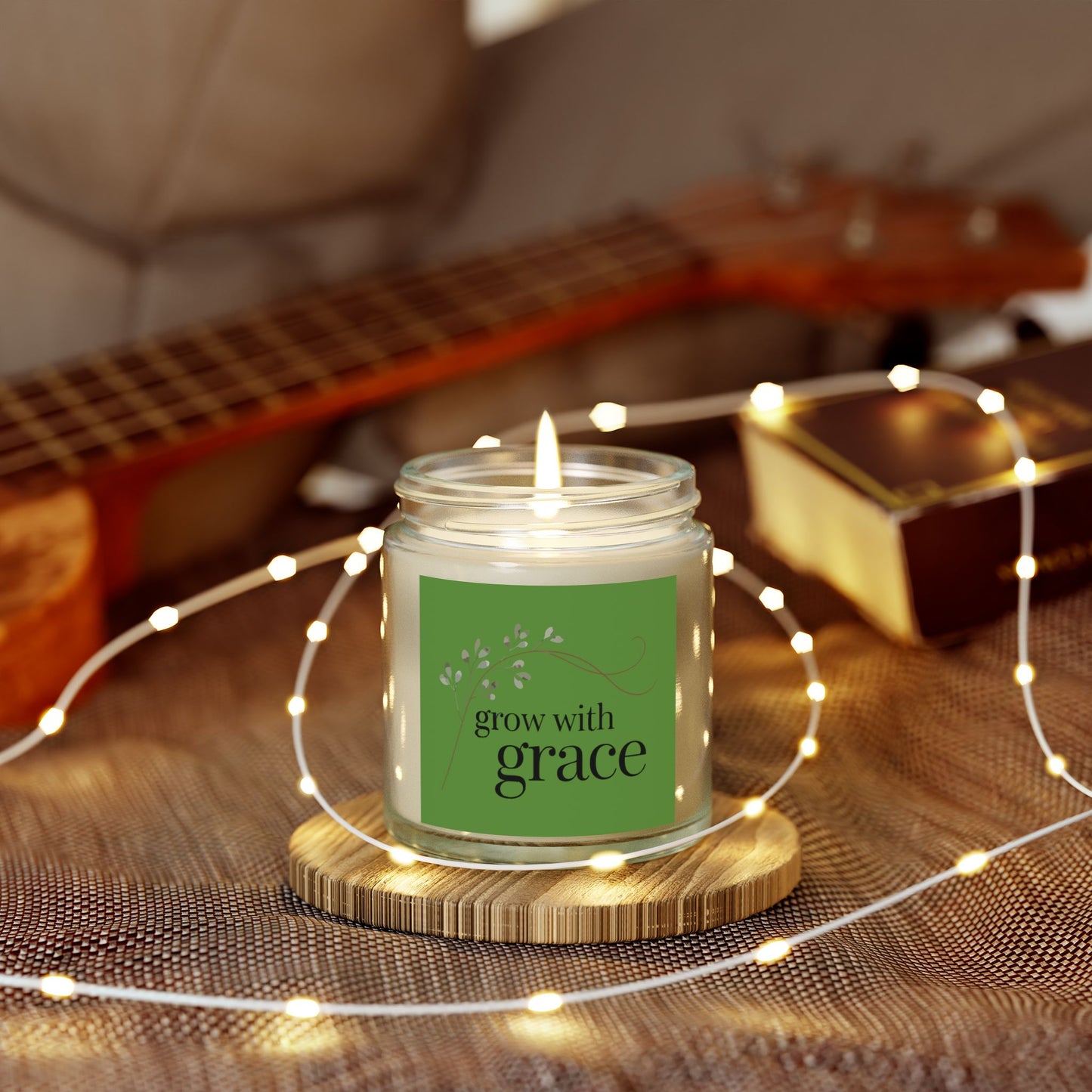Grow with grace - Natural & Non Toxic 🌱 - Scented Candle Coconut Apricot Wax