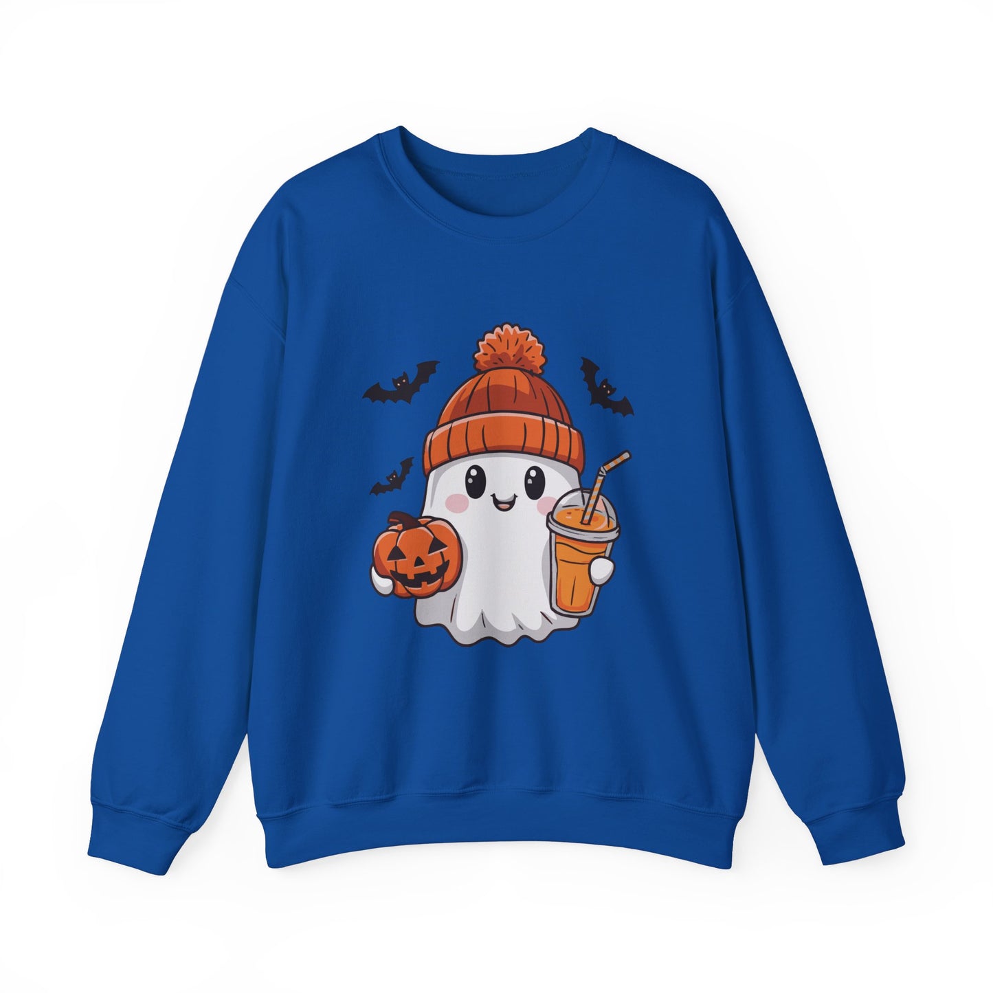 Exclusive Halloween Cute Pumpkin Spice Ghost - Sweatshirt - Fun colors 🧡🩶🩷