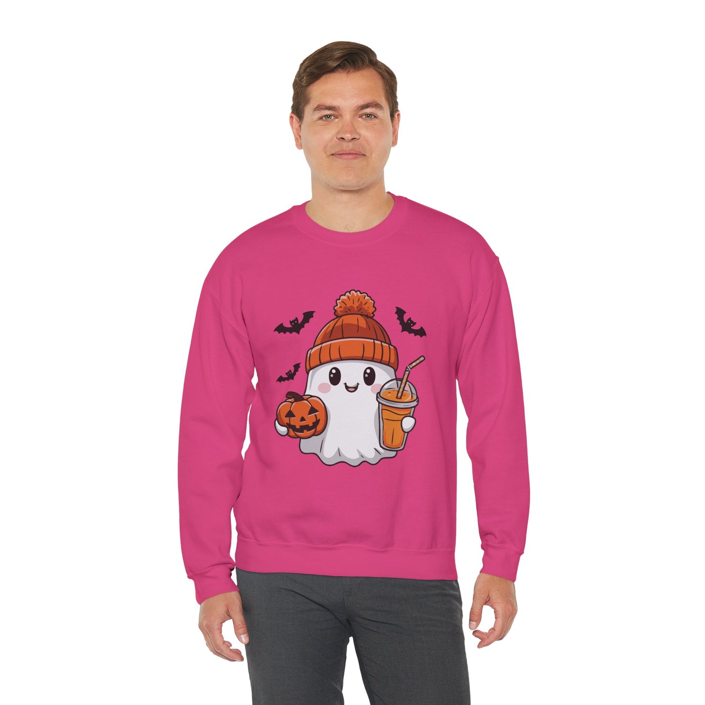 Exclusive Halloween Cute Pumpkin Spice Ghost - Sweatshirt - Fun colors 🧡🩶🩷
