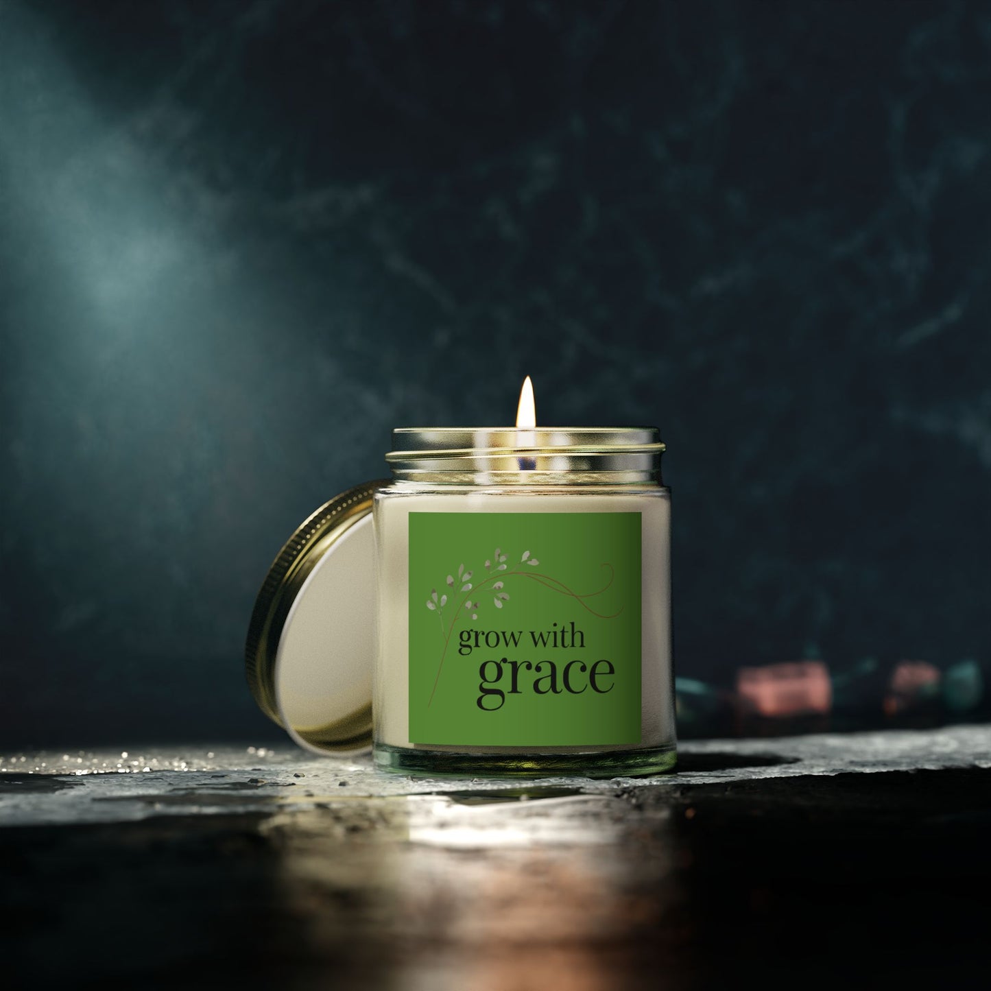 Grow with grace - Natural & Non Toxic 🌱 - Scented Candle Coconut Apricot Wax