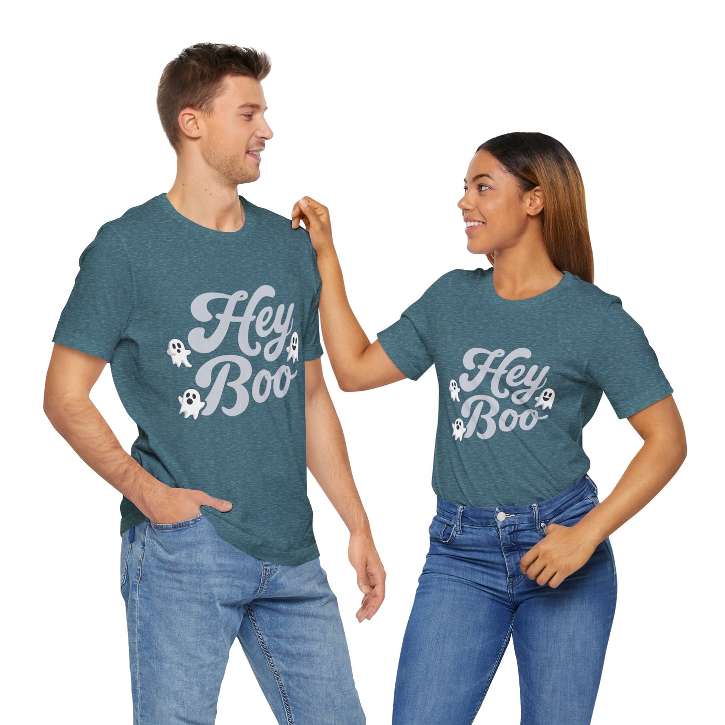 Exclusive Halloween Hey Boo - T-Shirt - Fun colors 🧡🩶🩷