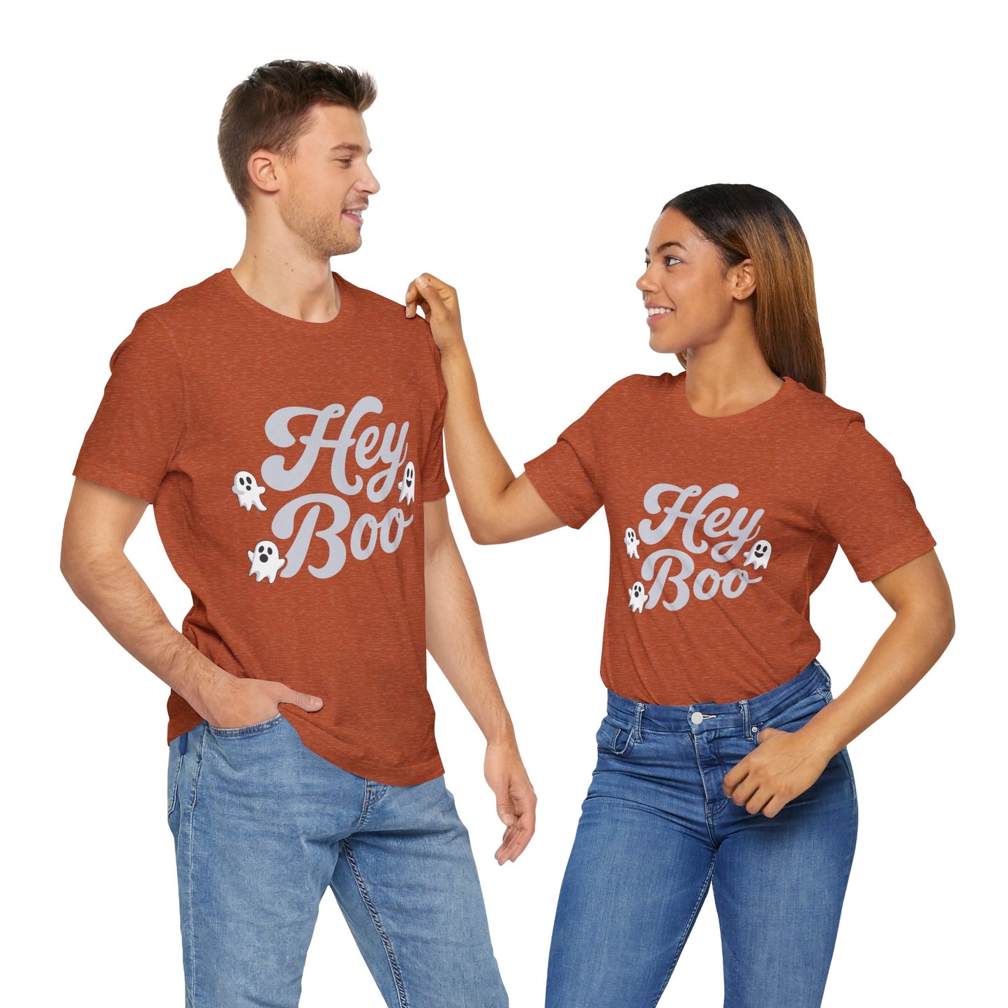 Exclusive Halloween Hey Boo - T-Shirt - Fun colors 🧡🩶🩷