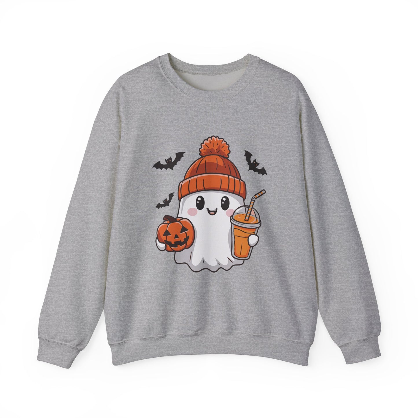 Exclusive Halloween Cute Pumpkin Spice Ghost - Sweatshirt - Fun colors 🧡🩶🩷