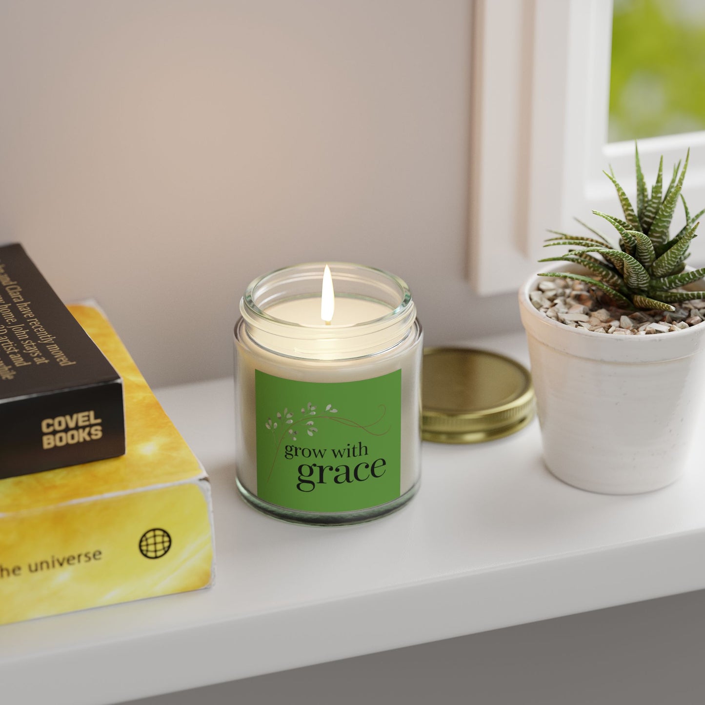 Grow with grace - Natural & Non Toxic 🌱 - Scented Candle Coconut Apricot Wax