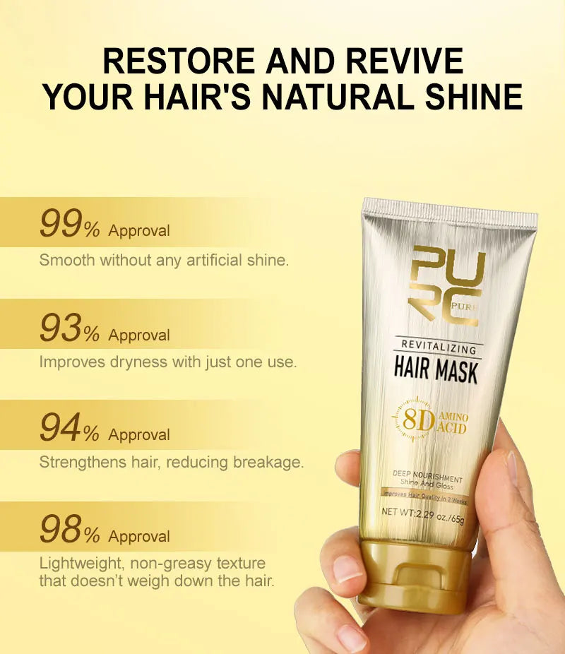 PURC Argan Oil Hair Mask Smoothing Nourishing Repair Damaged Frizz Conditioning Collagen Hair Treatment Hair Care