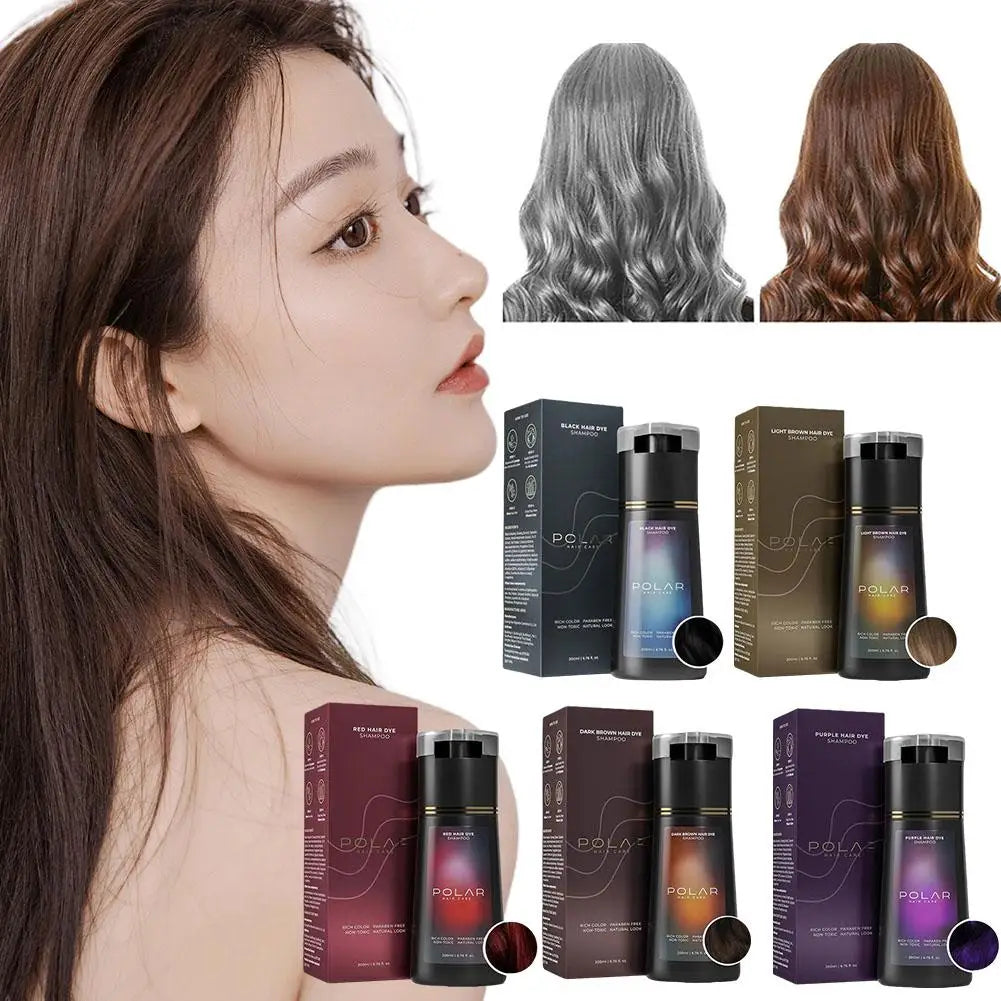 High-end 200ml Hair Dye Shampoo Quick Coloring Hair Dye Long Lasting Nourish Hair Dye Coloring Shampoo for Men Women Hair Care
