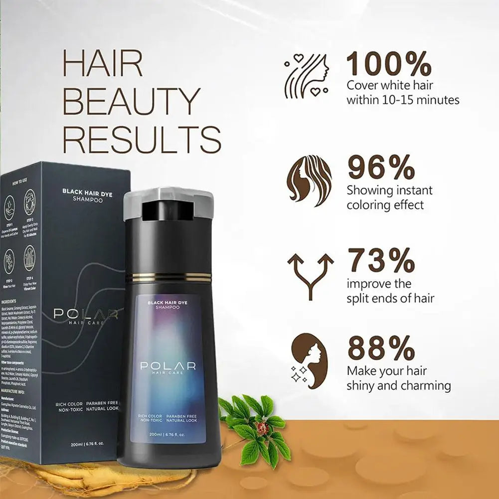 High-end 200ml Hair Dye Shampoo Quick Coloring Hair Dye Long Lasting Nourish Hair Dye Coloring Shampoo for Men Women Hair Care