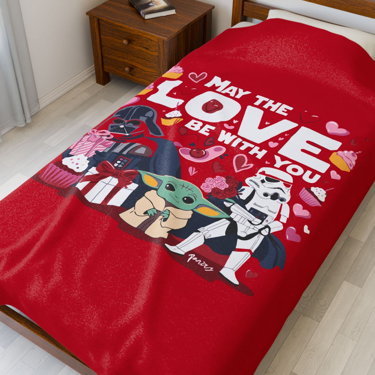 May the LOVE be with you - Velveteen Plush Blanket - Valentine's Day Special & Limited Edition
