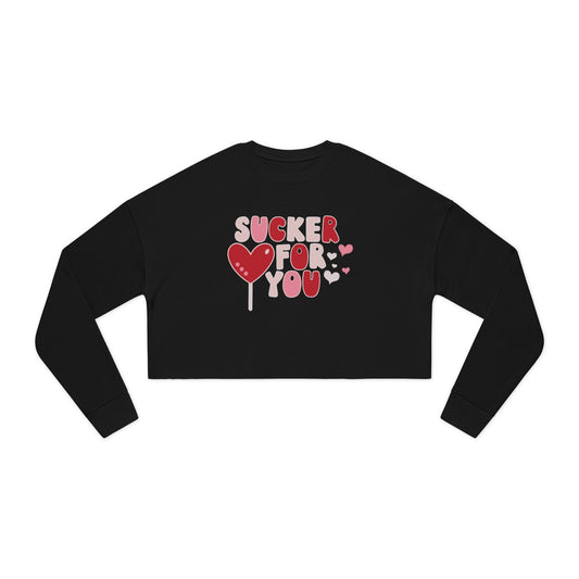 Sucker For You - Valentine's Day 🩷 Women's Cropped Sweatshirt - Unique Design & Limited Edition ✨