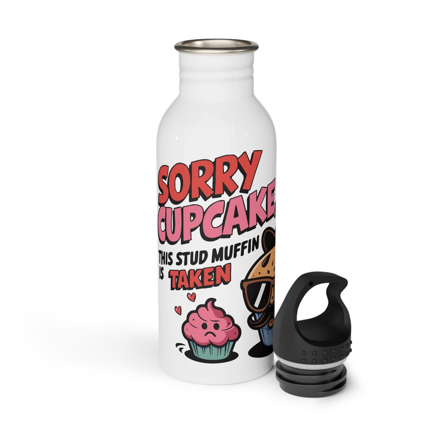 SORRY CUPCAKE - Valentine's Day - Stainless Steel Water Bottle 20oz