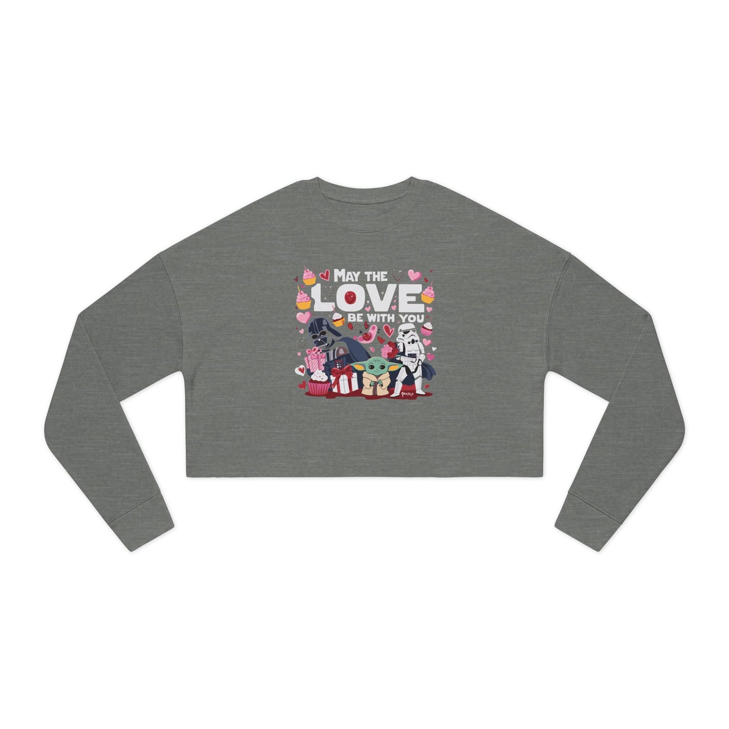 May the LOVE be with you - (STAR WARS Lovers) - Valentine's Day 🩷 Women's Cropped Sweatshirt - Unique Design & Limited Edition