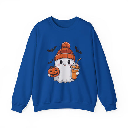 Exclusive Halloween Cute Pumpkin Spice Ghost - Sweatshirt - Fun colors 🧡🩶🩷