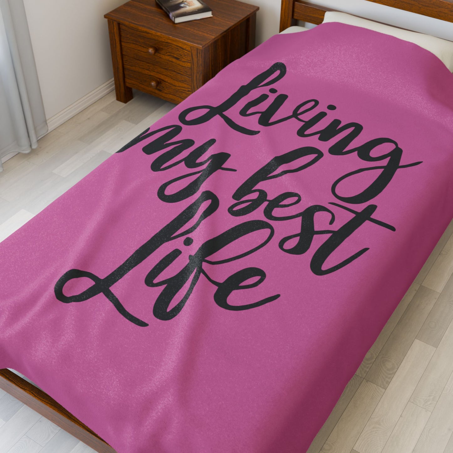 Living my best life - Velveteen Plush Blanket