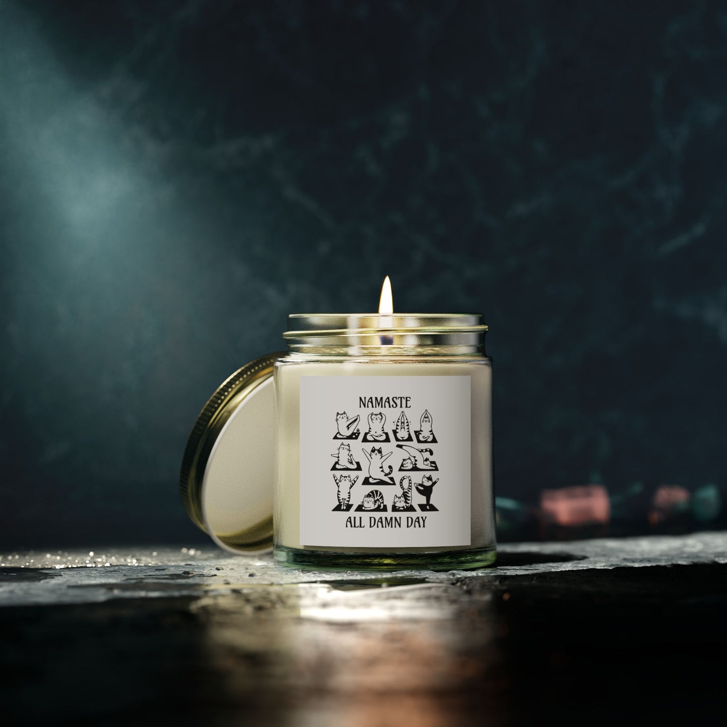 NAMASTE All Damn Day - Natural & Non Toxic 🌱 - Scented Candle Coconut Apricot Wax