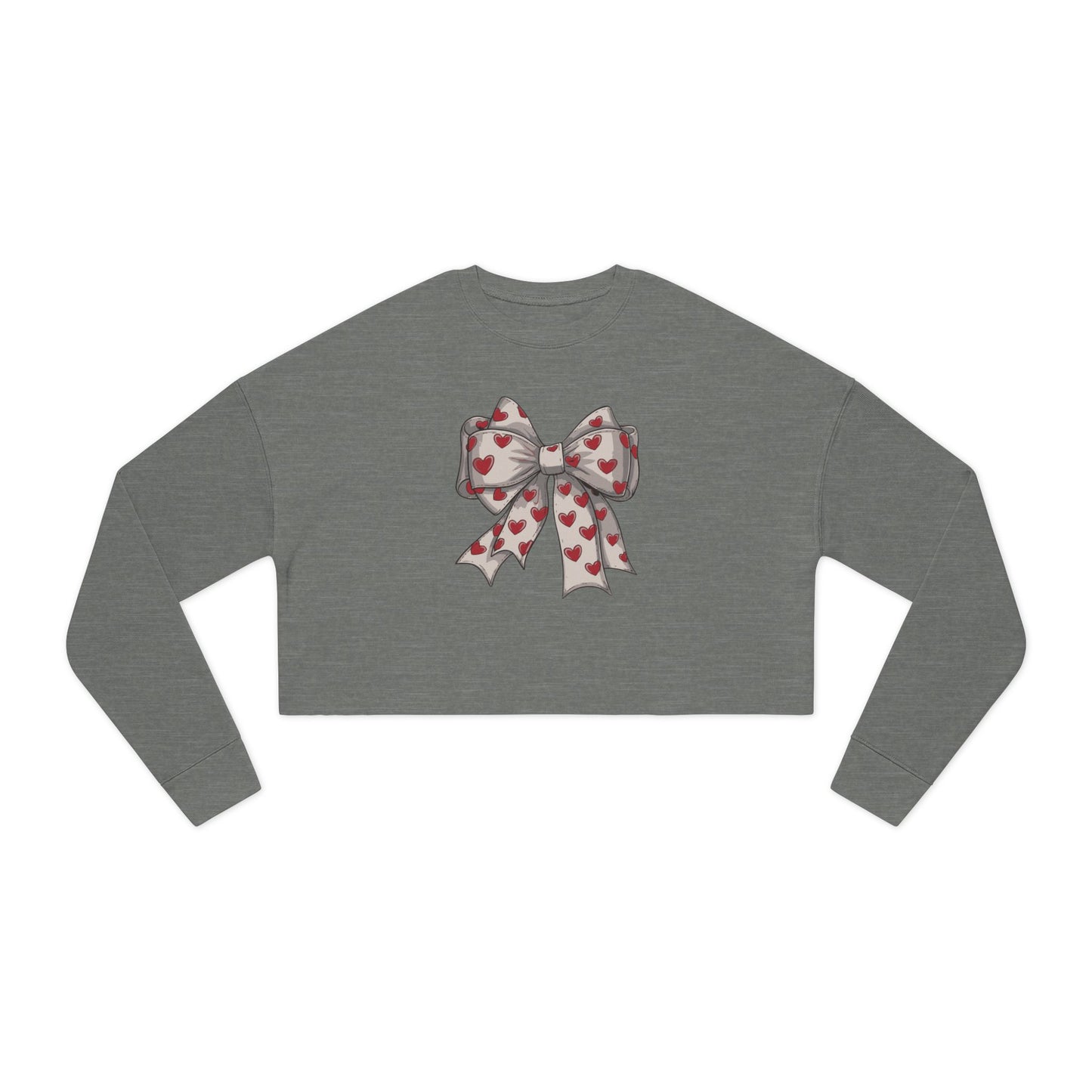 Heart Ribbon - Valentine's Day 🩷 Women's Cropped Sweatshirt - Unique Design & Limited Edition ✨