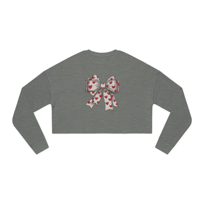 Heart Ribbon - Valentine's Day 🩷 Women's Cropped Sweatshirt - Unique Design & Limited Edition ✨