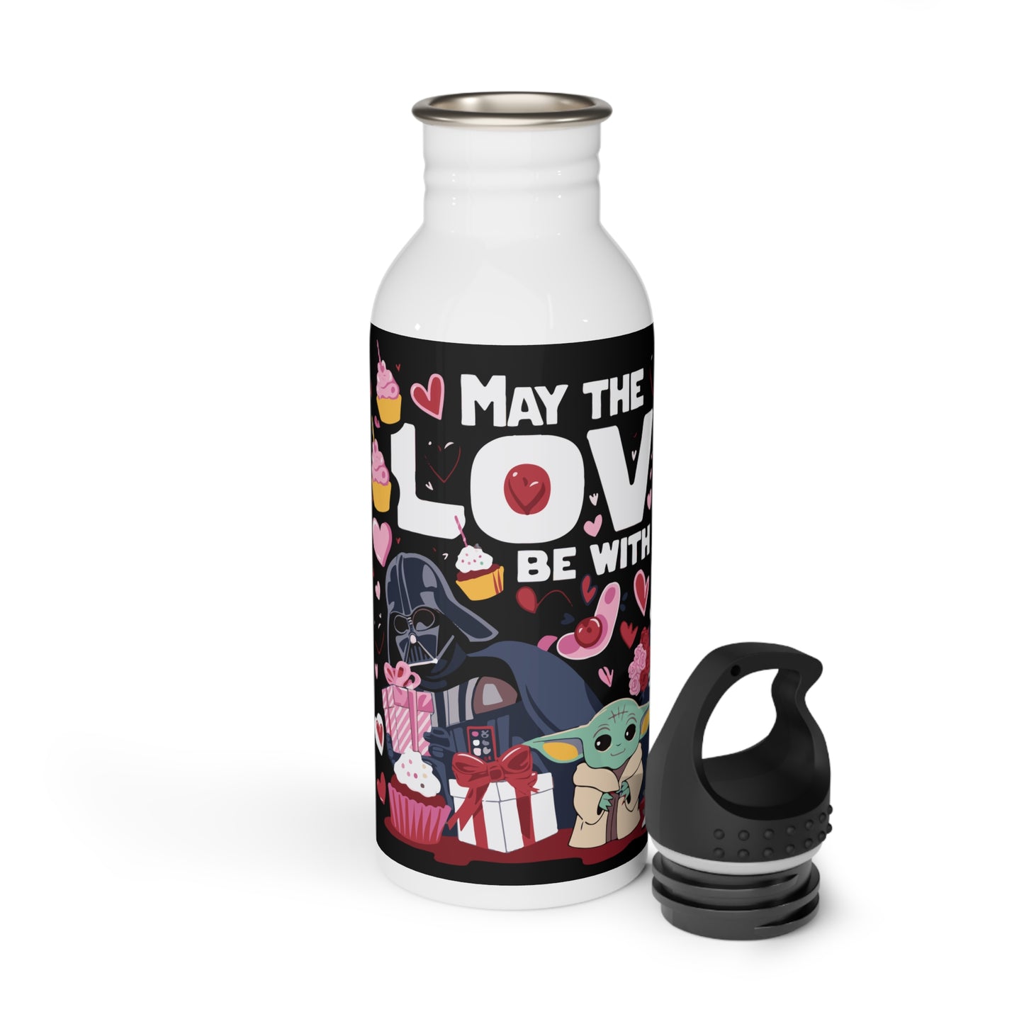 May The LOVE Be With You- Valentine's Day - Stainless Steel Water Bottle 20oz