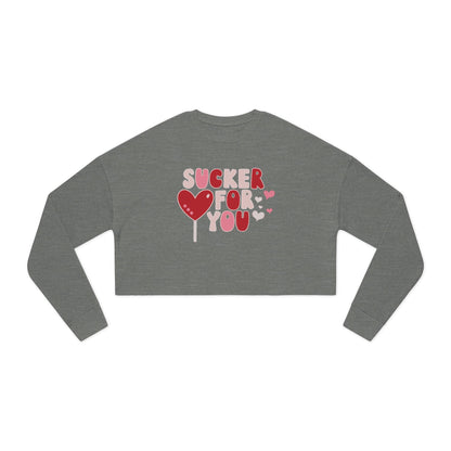 Sucker For You - Valentine's Day 🩷 Women's Cropped Sweatshirt - Unique Design & Limited Edition ✨