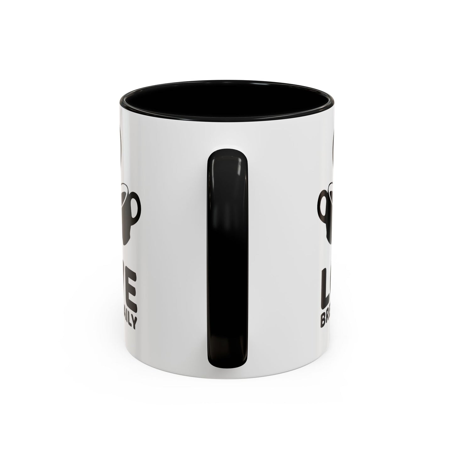 LOVE Brewed Daily - Accent Coffee Mug (11, 15 oz) - Double sided design - Special & Limited Edition
