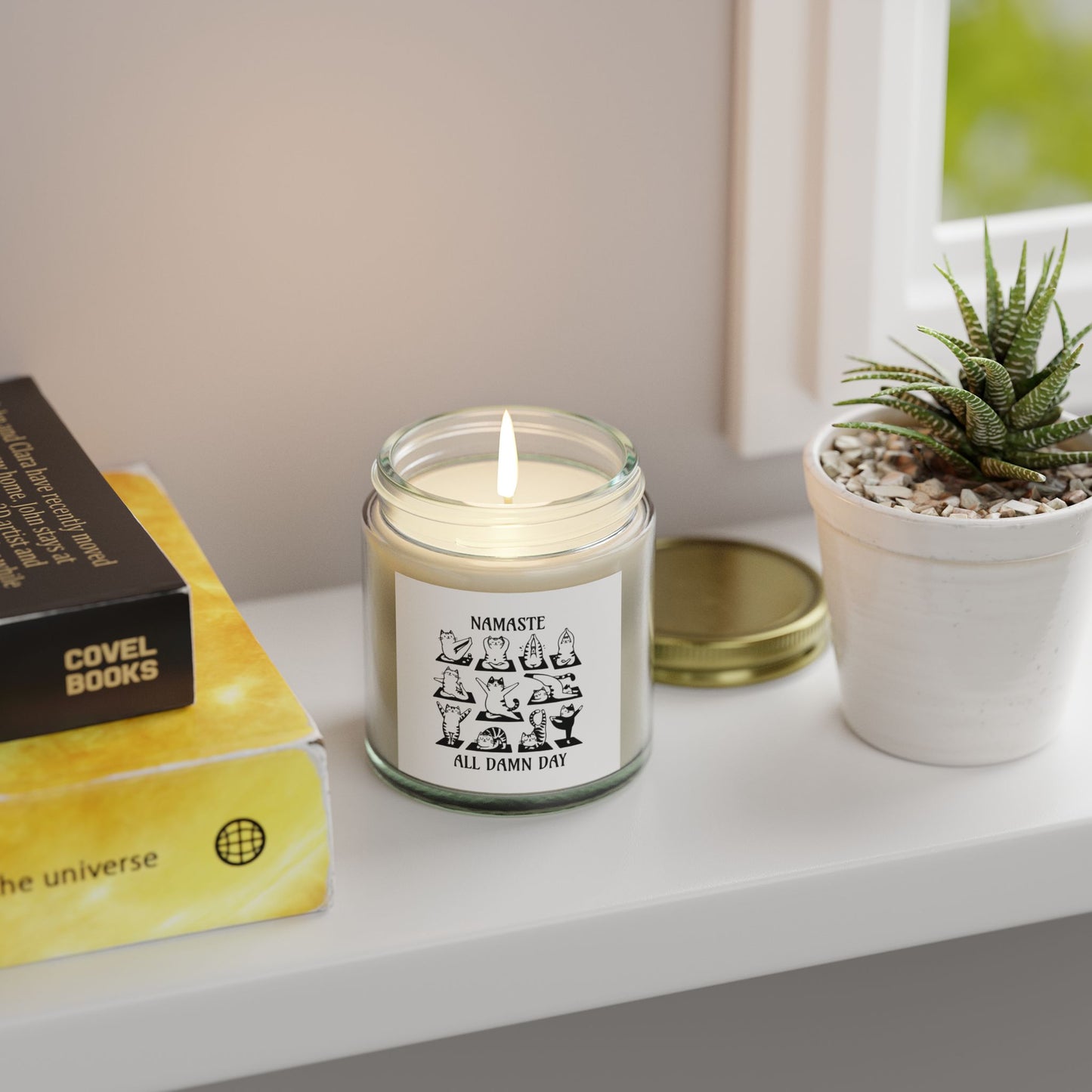 NAMASTE All Damn Day - Natural & Non Toxic 🌱 - Scented Candle Coconut Apricot Wax