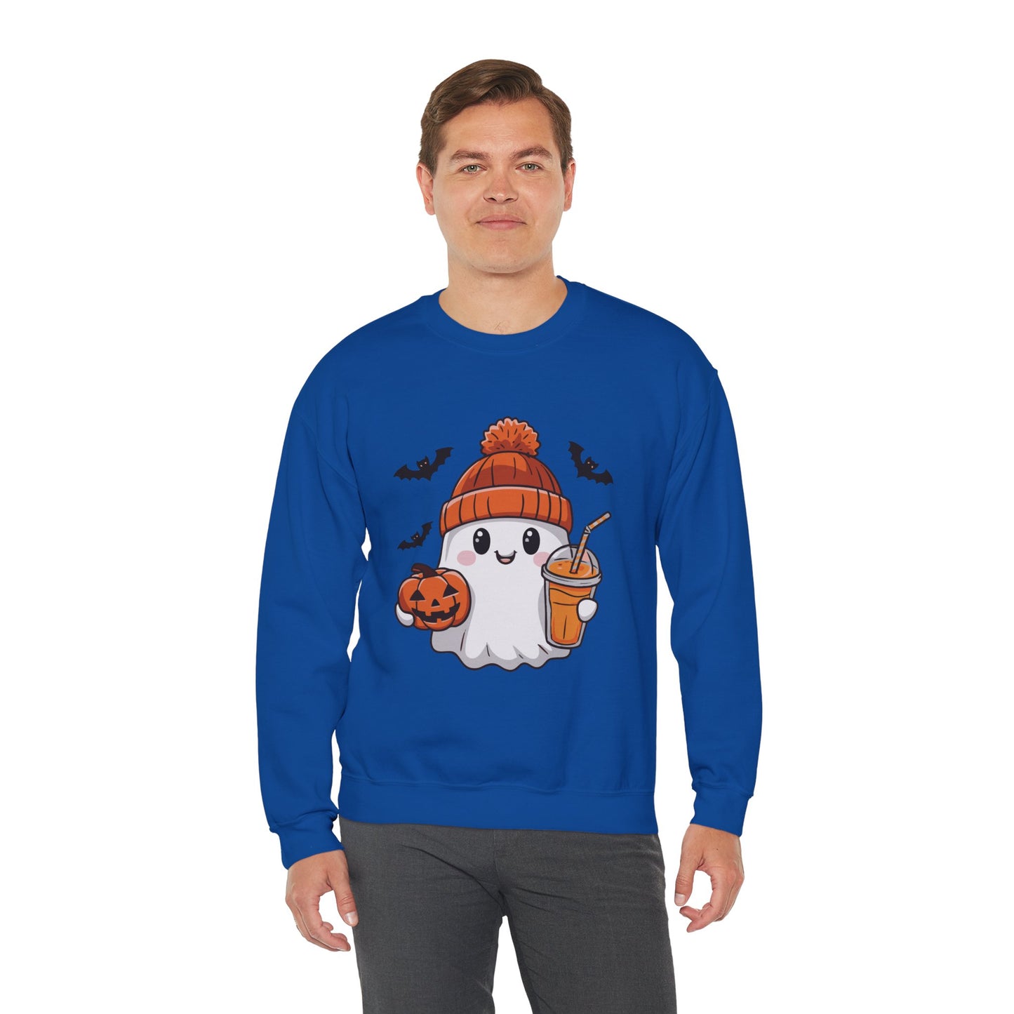 Exclusive Halloween Cute Pumpkin Spice Ghost - Sweatshirt - Fun colors 🧡🩶🩷