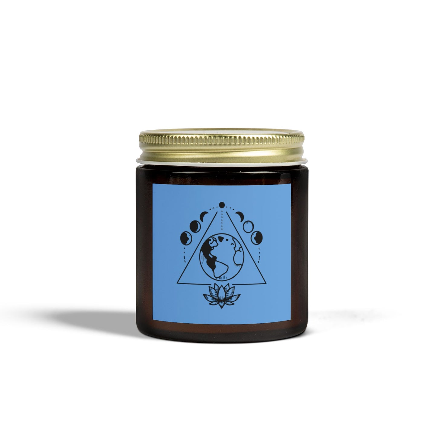 Triangle Moon Phase & Lotus - Natural & Non Toxic 🌱 - Scented Candle Coconut Apricot Wax