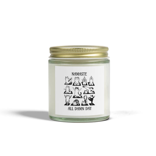 NAMASTE All Damn Day - Natural & Non Toxic 🌱 - Scented Candle Coconut Apricot Wax