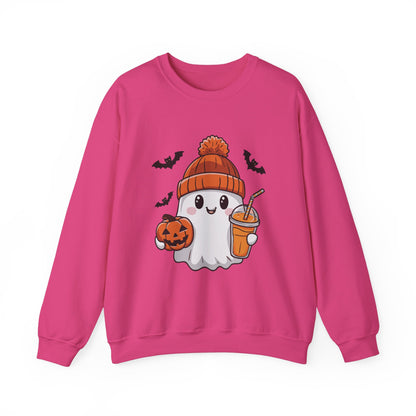 Exclusive Halloween Cute Pumpkin Spice Ghost - Sweatshirt - Fun colors 🧡🩶🩷