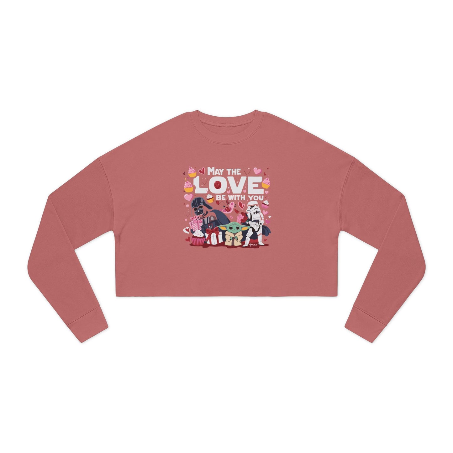 May the LOVE be with you - (STAR WARS Lovers) - Valentine's Day 🩷 Women's Cropped Sweatshirt - Unique Design & Limited Edition