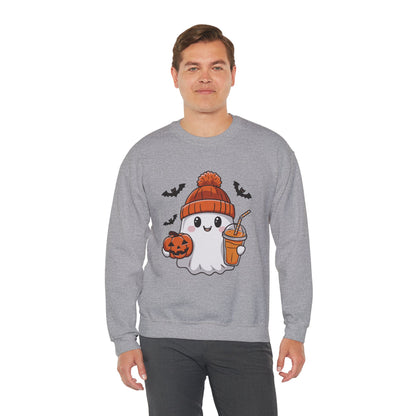 Exclusive Halloween Cute Pumpkin Spice Ghost - Sweatshirt - Fun colors 🧡🩶🩷