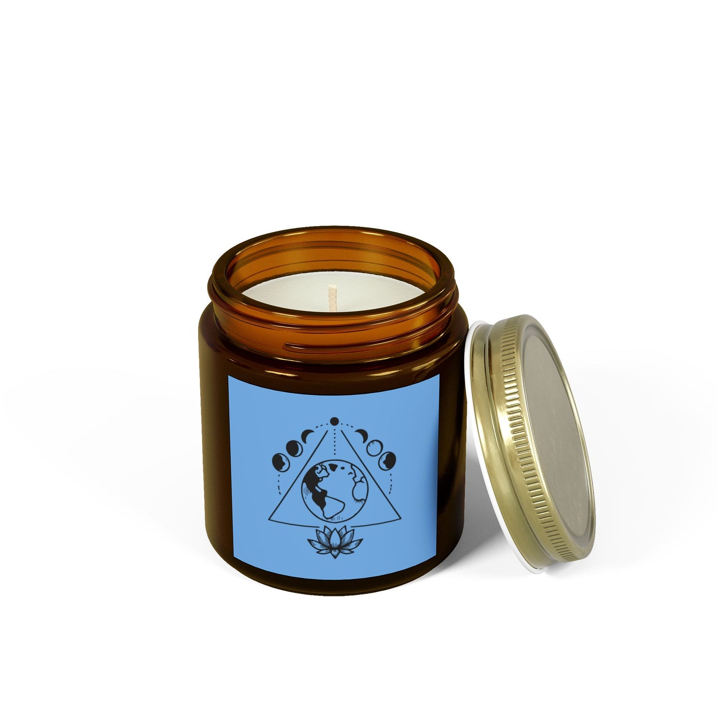Triangle Moon Phase & Lotus - Natural & Non Toxic 🌱 - Scented Candle Coconut Apricot Wax