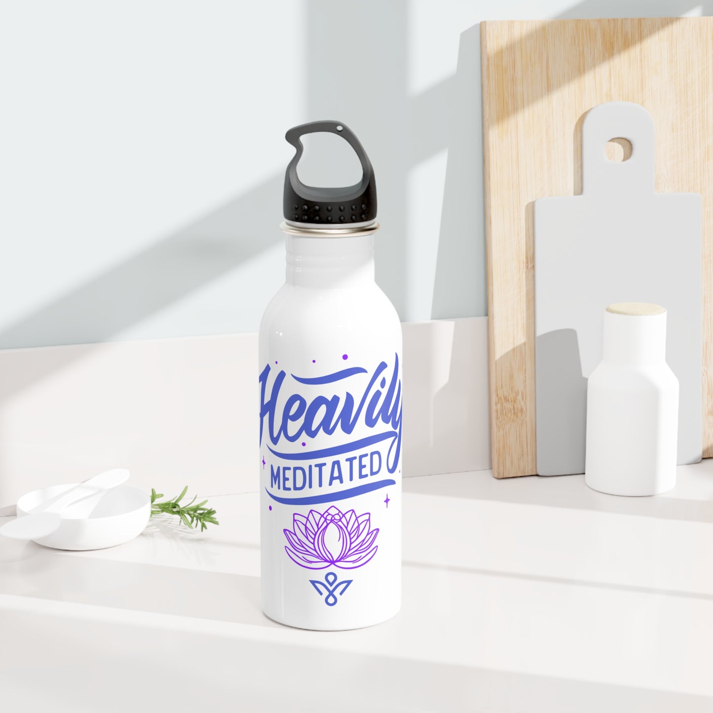 Heavily Meditated - Stainless Steel Water Bottle 20oz