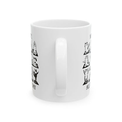 Namaste All Damn Day - Ceramic Mug (11, 15 oz) - Double sided design
