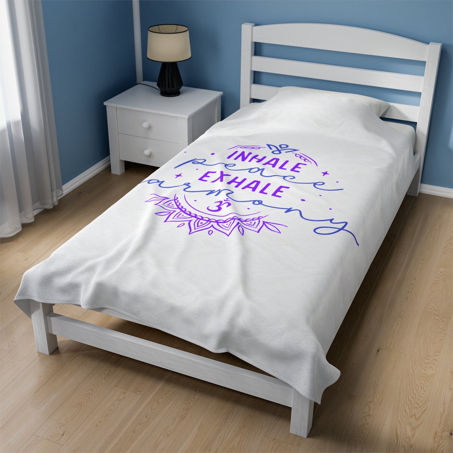 Inhale Peace Exhale Harmony - Velveteen Plush Blanket