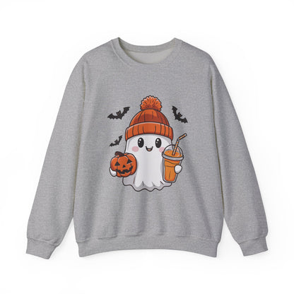 Exclusive Halloween Cute Pumpkin Spice Ghost - Sweatshirt - Fun colors 🧡🩶🩷
