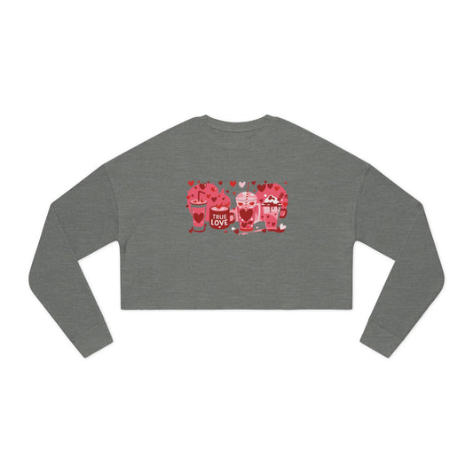 PINK True Love - Valentine's Day 🩷 Women's Cropped Sweatshirt - Unique design & Limited Edition ✨
