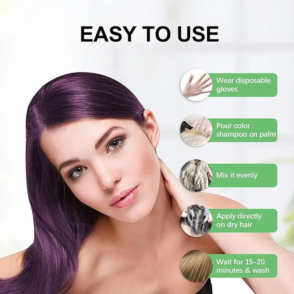 High-end 200ml Hair Dye Shampoo Quick Coloring Hair Dye Long Lasting Nourish Hair Dye Coloring Shampoo for Men Women Hair Care