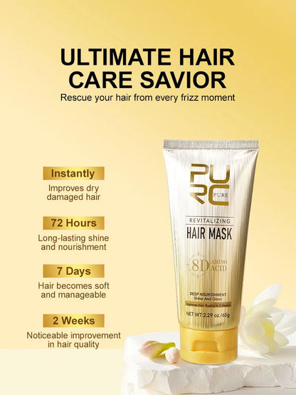 PURC Argan Oil Hair Mask Smoothing Nourishing Repair Damaged Frizz Conditioning Collagen Hair Treatment Hair Care