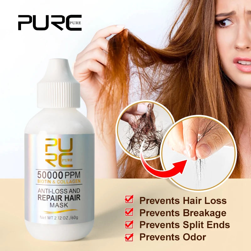 PURC Smoothing Hair Serum & Biotin Hair Mask Set